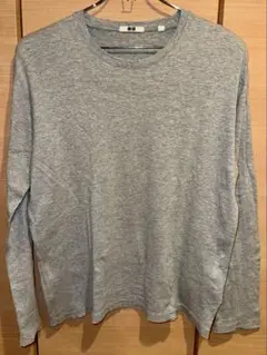 UNIQLO グレー 長袖 Tシャツ Lサイズ
