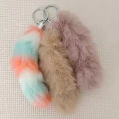 しっぽキーホルダー　ファーキーホルダー3点♪