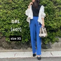 GRL グレイル　今田美桜センタープレスストレートパンツ　ブルー　XS