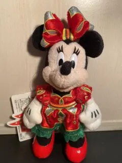 2014年 ディズニーランド クリスマス ミニーぬいぐるみバッチ