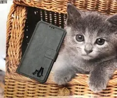 iphone14promax猫親子焼印手帳ケース