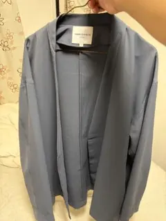【中古】アメリカンラグシー ノーカラージャケット カーディガン チャコール L