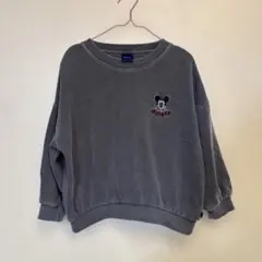 120cm★ミッキーマウス 子供用トレーナー　ダークグレー