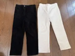 H&M コーデュロイ パンツ 2点セット ブラック ホワイト