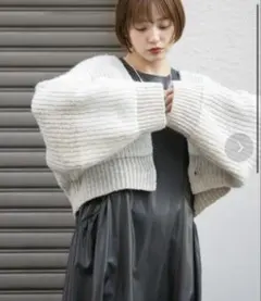 KBF BIG チェックショートカーディガン