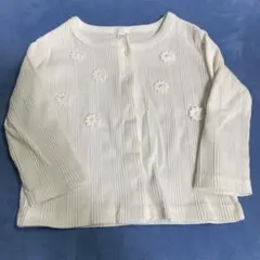 デイジー刺繍 ホワイト カーディガン