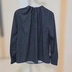 Techichi ドット柄 長袖ブラウス ブラック