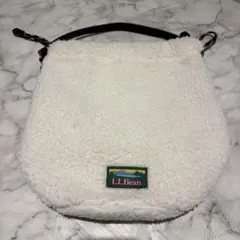 L.L.Bean ハンドバッグ 90s 巾着 ボア ホワイト ミニバッグ 韓国
