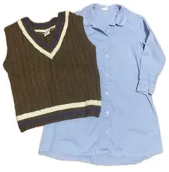 BREEZE ブリーズ 女子 ガール 130cm ワンピース ベスト 2点セット