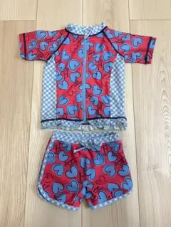 ベビー水着セット 90cm ハート柄