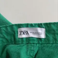 ZARA グリーン　ジーンズ 34EURO