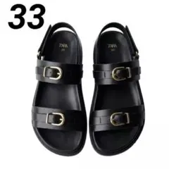【送料込】完売品 ZARA バックルストラップサンダル 33のサムネイル