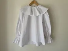 【新品】アンミヌ　フレアカラーブラウス(WHITE)