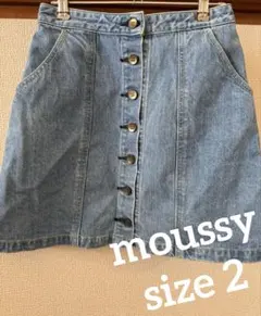 moussy マウジー　美品　デニム台形ミニスカート　フロントボタン　ジーンズ