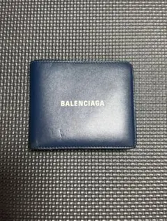 BALENCIAGA 601350 三つ折り財布 Bロゴ ネイビー 箱・袋付き - メルカリ