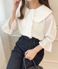 apres jour フリル襟ブラウス