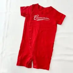 コムサイズム ツーウェイ ドレスオール カバーオール 半袖 レッド 50～70