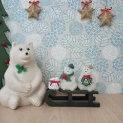 しろくま貯金箱☆クリスマス㊷☆ライトくまさん用2種類