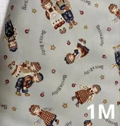 カントリー生地　BESS&BILLY 1M アメリカンカントリー　水色