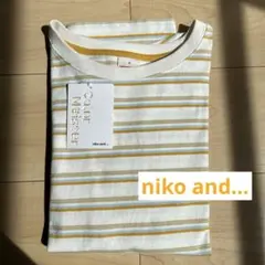 niko and… COLORマイスター半袖Tシャツ アイボリーボーダーMサイズ