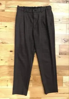 ビューティーアンドユース　チェックイージーテーパードパンツ　Ｌ