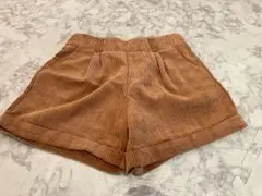 ブラウン コーデュロイ ショートパンツ