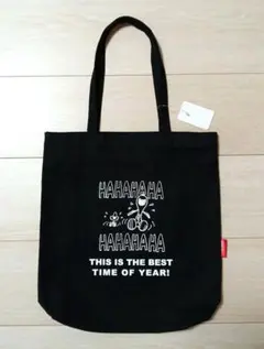 スヌーピー　トートバッグ　黒　ブラック