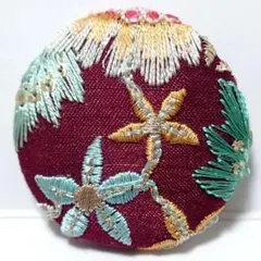 インド刺繍　№3964　ボルドー　㊳ミリ