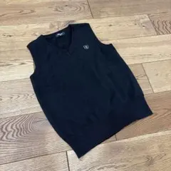 COMME CA ISM 黒 Vネック ベスト 150A