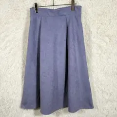 ViS ビス エコスエード ミモレ丈フレアスカート L ラベンダー