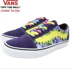 VANS オールドスクール US企画 25cm パープルタイダイ ネオンイエロー