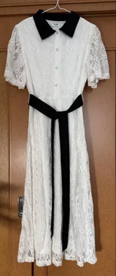 PALEMO STORE ホワイト　パーティードレス　M 総レース　半袖