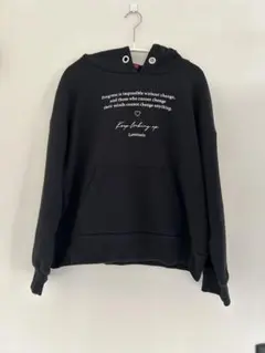 Lovetoxic パーカー プルオーバー スウェット ブラック ロゴプリント
