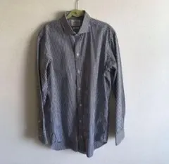 ユナイテッドアローズ ギンガムチェック 長袖シャツ　黒×白 カッタウェイカラー