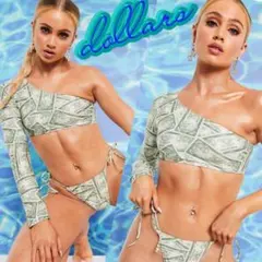 日本未発売　ブラジリアンビキニ　セットアップ 水着　ドル柄　ワンショルダー