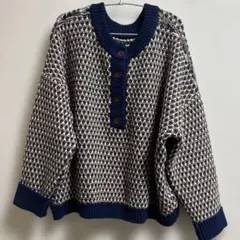 2WAYジャガード柄ニットトップス