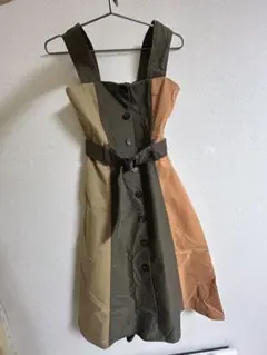 ノースリーブワンピース カーキ ベージュ オレンジ