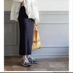 coca ネイビー リブ編み タイトスカート