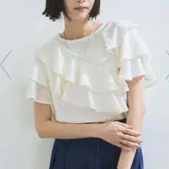 ロペピクニック　VIS フリルティアードブラウス　オフホワイト