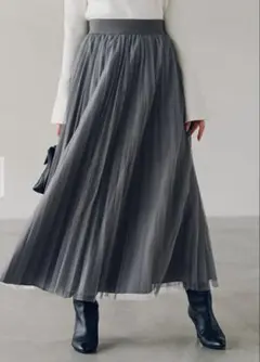 【may32may様専用】ur’s プリーツチュールスカート チャコール