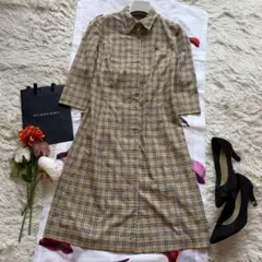 BURBERRY BLUE LABEL ノバチェック柄シャツワンピース 38