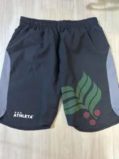 ATHLETA ハーフパンツ M 黒 リーフパターン