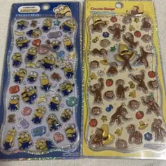 【新品未使用】　プチドロップステッカー　ミニオンズ＆おさるのジョージ