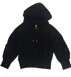 axes femme ブラック フード付きカーディガン　薔薇の刺繍　M