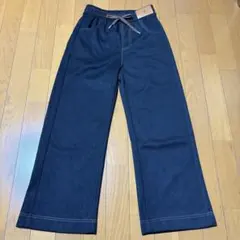 【未使用】デニム風ワイドレッグジョガーパンツ