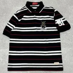 VAN RED LABEL ボーダー ゴルフ XL 白黒 半袖 ポロシャツ