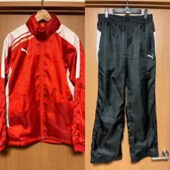 PUMA ウィンドブレーカー　上下セット　裏起毛レッド