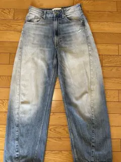 ZARA ハイライズ バルーンレッグジーンズ ブルー デニム 32 / XS