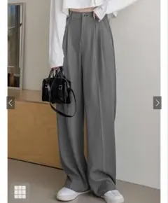 センタープレスタックワイドパンツ