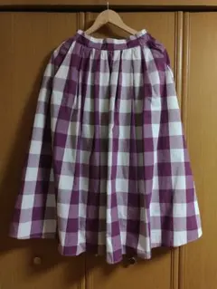 ギンガムチェック　フレアスカート Lサイズ